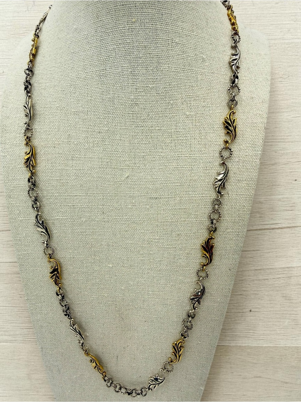 Echo of the Dreamer Acanthus Sterling Bronze 26-28” Necklace Artisan Designer - Picture 3 of 17
